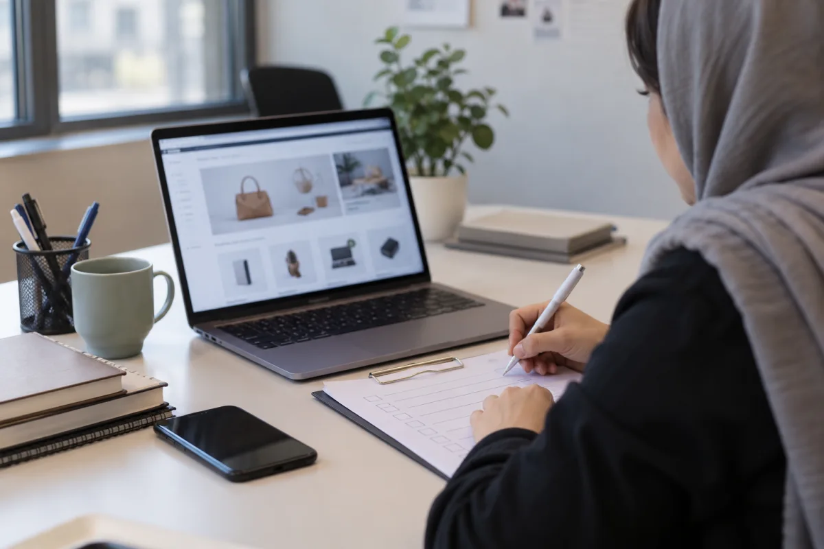 تمرین طراحی فروشگاه اینترنتی روی میز