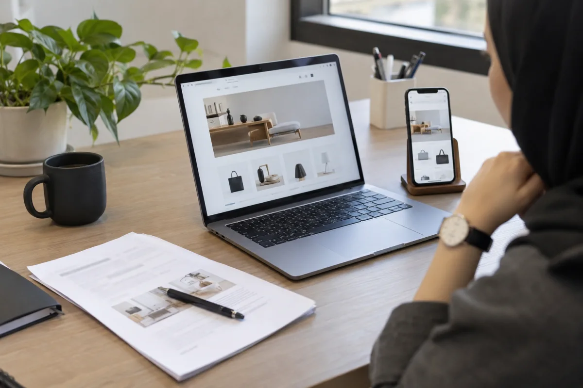 نمونهکار طراحی سایت روی لپتاپ و گوشی